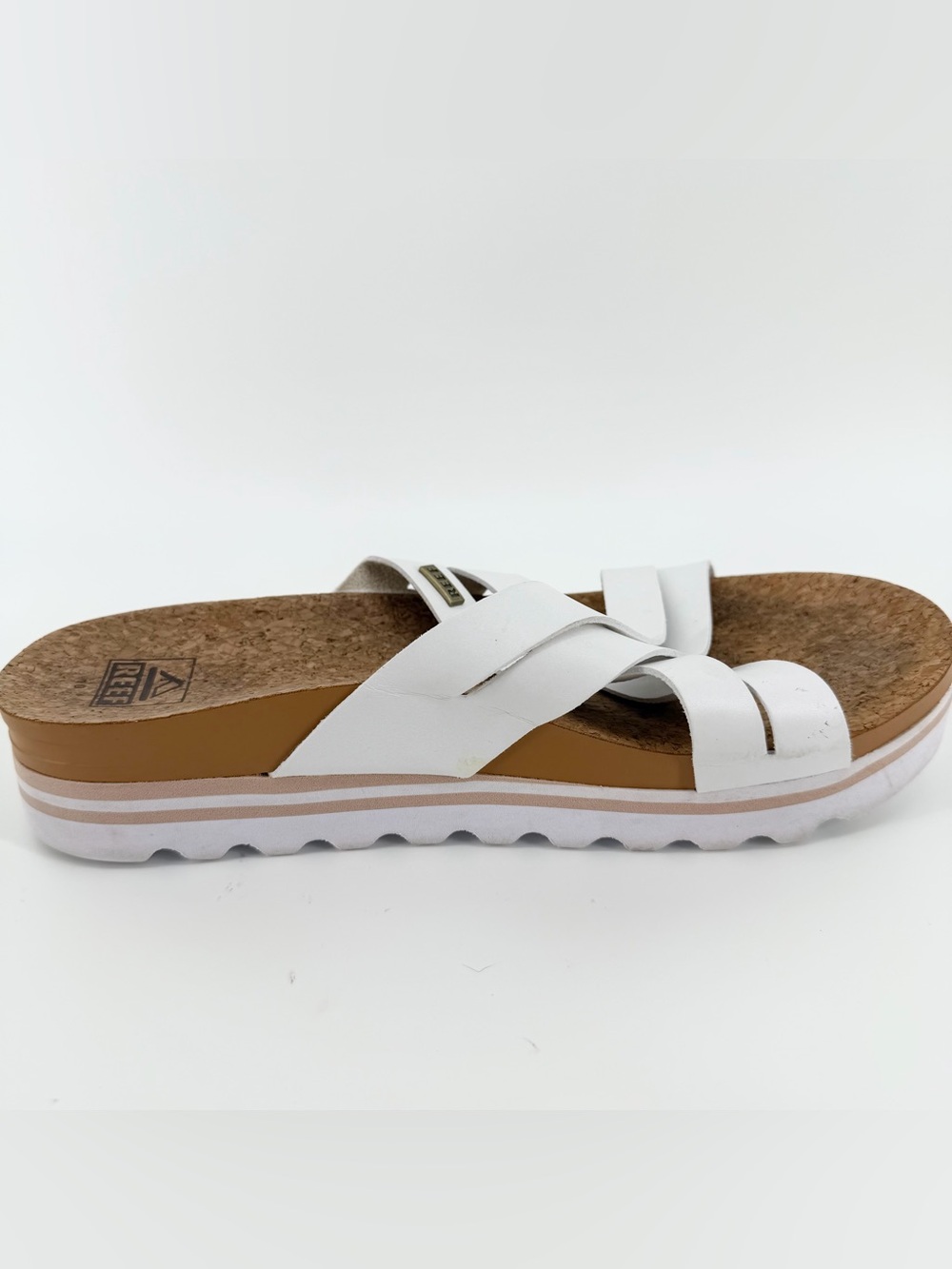 REEF White Cushion Bloom Hi Platform Slide Women’s Sandals Size 10 Beach Comfy - Picture 13 of 14